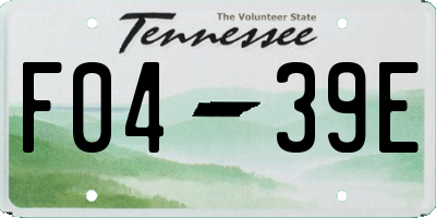TN license plate F0439E
