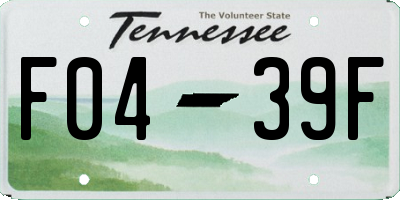 TN license plate F0439F