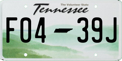 TN license plate F0439J