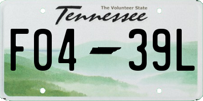 TN license plate F0439L