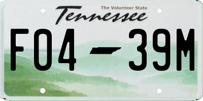 TN license plate F0439M