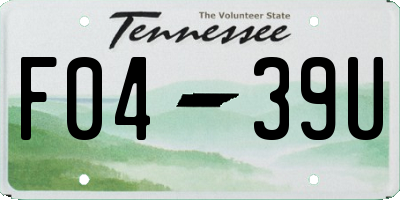 TN license plate F0439U