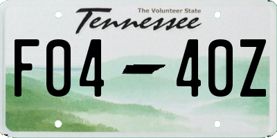 TN license plate F0440Z