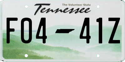 TN license plate F0441Z
