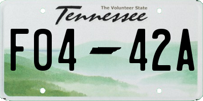 TN license plate F0442A