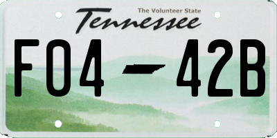 TN license plate F0442B