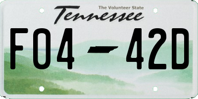 TN license plate F0442D
