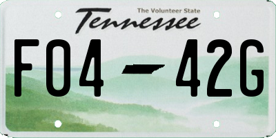 TN license plate F0442G