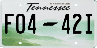 TN license plate F0442I
