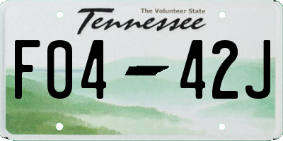 TN license plate F0442J