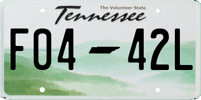 TN license plate F0442L