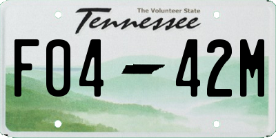 TN license plate F0442M