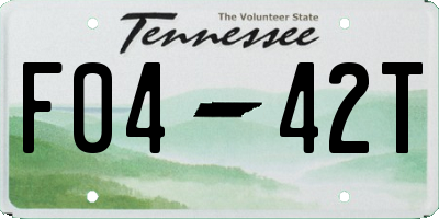 TN license plate F0442T