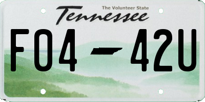 TN license plate F0442U
