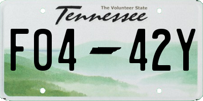 TN license plate F0442Y