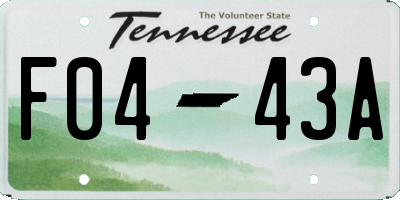 TN license plate F0443A