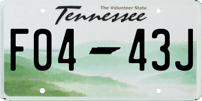 TN license plate F0443J