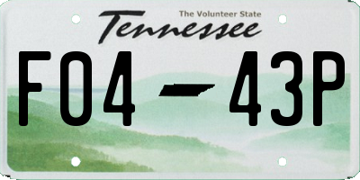 TN license plate F0443P