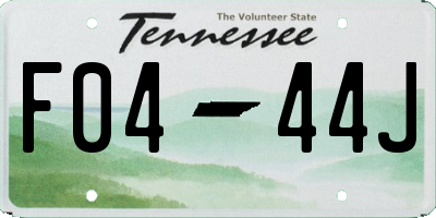 TN license plate F0444J