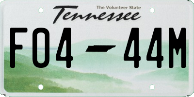 TN license plate F0444M