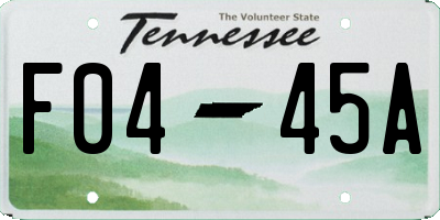 TN license plate F0445A