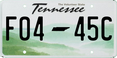 TN license plate F0445C
