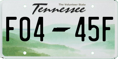 TN license plate F0445F