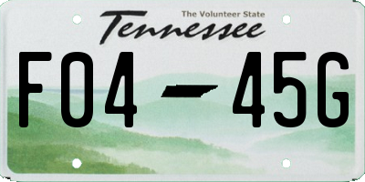 TN license plate F0445G