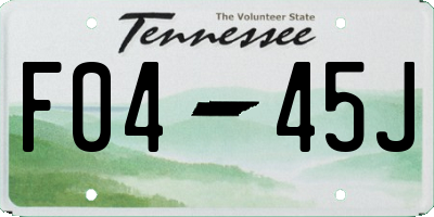 TN license plate F0445J
