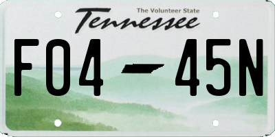 TN license plate F0445N