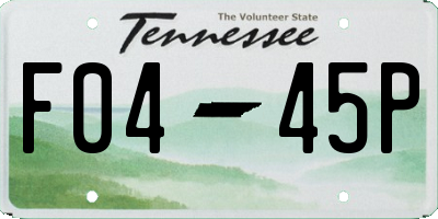 TN license plate F0445P