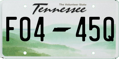 TN license plate F0445Q
