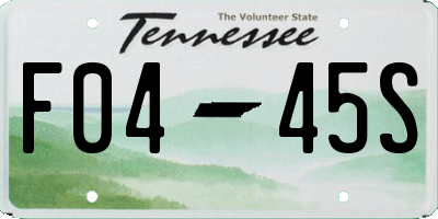TN license plate F0445S