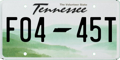 TN license plate F0445T