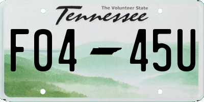 TN license plate F0445U