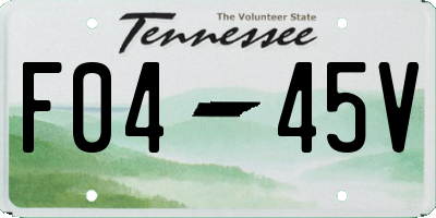 TN license plate F0445V