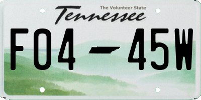 TN license plate F0445W