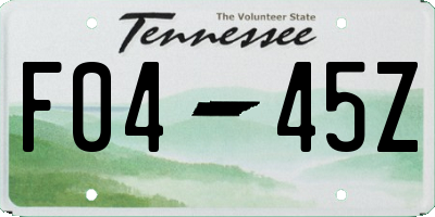 TN license plate F0445Z
