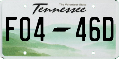 TN license plate F0446D