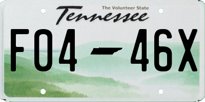 TN license plate F0446X