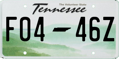 TN license plate F0446Z