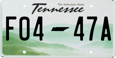 TN license plate F0447A