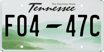 TN license plate F0447C