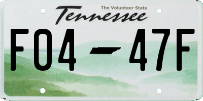 TN license plate F0447F