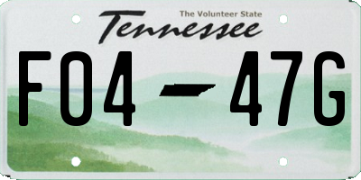 TN license plate F0447G