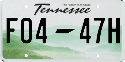 TN license plate F0447H