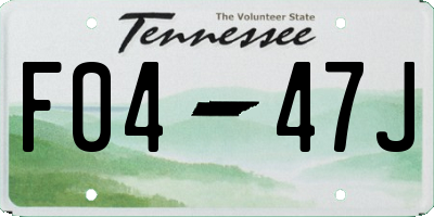 TN license plate F0447J