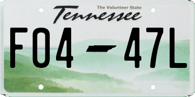 TN license plate F0447L