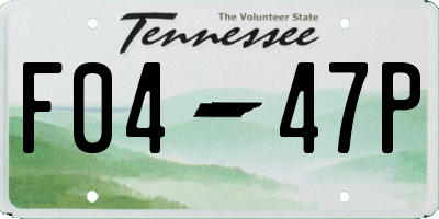 TN license plate F0447P