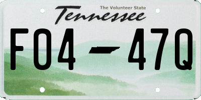 TN license plate F0447Q